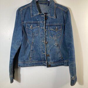 Womens Vintage Bill‎ Blass Jeans Denim Trucker Jacket Blue M Cotton
